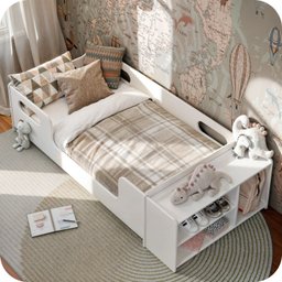 Mini Cama Infantil Montessoriana Aconchego com Nicho:branca - 5