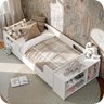 Mini Cama Infantil Montessoriana Aconchego com Nicho:branca - 5