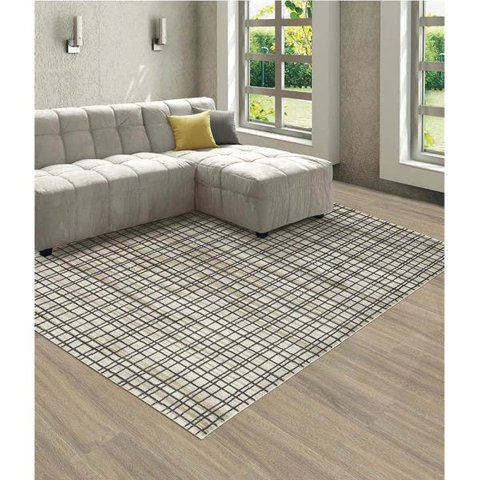 Tapete para Sala Classe a Xadrez Cinza 2,00x2,90m - São Carlos