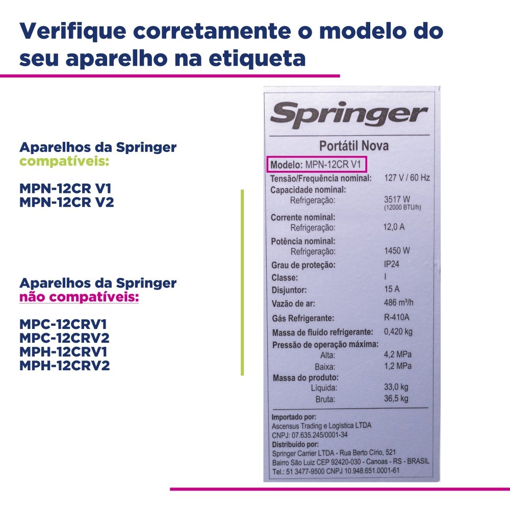 Kit Duto e Extensor Ar Condicionado Portátil Springer Mpn-12cr - 2