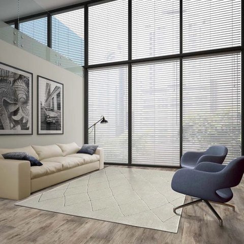 Tapete para Sala Sofistik Treliça Bege 2,00x2,90M - São Carlos
