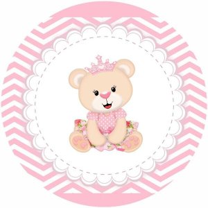 Painel Redondo de festa Ursinha Princesa 150x150 - UP01