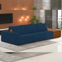 Ver imagem 6 de Sofá Ilha Modular para Sala 342cm com Puff Dublin K01 Veludo Azul Sintético Caramelo - Lyam Decor