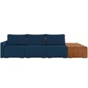 Ver imagem 5 de Sofá Ilha Modular para Sala 342cm com Puff Dublin K01 Veludo Azul Sintético Caramelo - Lyam Decor