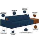Ver imagem 7 de Sofá Ilha Modular para Sala 342cm com Puff Dublin K01 Veludo Azul Sintético Caramelo - Lyam Decor