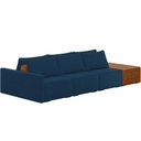 Ver imagem 1 de Sofá Ilha Modular para Sala 342cm com Puff Dublin K01 Veludo Azul Sintético Caramelo - Lyam Decor