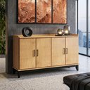 Ver imagem 3 de Aparador Buffet para Sala de Jantar 4 Portas 152cm Madeira Maciça Essenciale M06 Carvalho Preto -