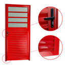 Ver imagem 2 de Porta de Cozinha Alumínio 86 Esq. V.Boreal Vermelho Brimak