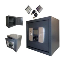 COFRE ELETRONICO DIGITAL DISPLAY LCD EM AÇO COM BANDEJA CHAVE RESERVA CHUMBADORES E SUPORTE DE PARED - 2