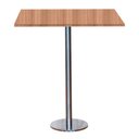 Ver imagem 1 de Mesa Pisa Beta Bistrô Fratini 107,50cm (a) Disco Redondo Inox Tampo Mdp Quadrado Noce Nat 80cm (l)