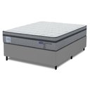Ver imagem 1 de Cama Box Queen Probel Molas Ensacadas Euro In 158x198x68cm Guarda Costas Stone Branco/Cinza
