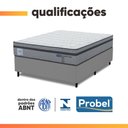 Ver imagem 6 de Cama Box Queen Probel Molas Ensacadas Euro In 158x198x68cm Guarda Costas Stone Branco/Cinza