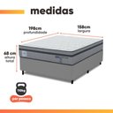 Ver imagem 3 de Cama Box Queen Probel Molas Ensacadas Euro In 158x198x68cm Guarda Costas Stone Branco/Cinza
