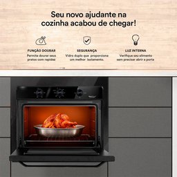 Forno Elétrico de Embutir Eos 47l Porta de Vidro All Black Efe47ep 220v - 5