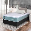 Ver imagem 1 de Conjunto Box Preto Lagos Verde Molas Ensacadas Solteiro 88x188x66 - King House