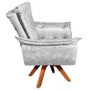 Ver imagem 4 de Kit 2 Poltronas Giratória Opala Couro Base de Madeira - Couro Branco