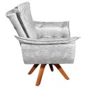 Ver imagem 6 de Kit Namoradeira com 01 Poltrona Giratória Opala Couro Base de Madeira - D'Rossi - Couro Branco