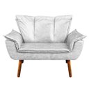 Ver imagem 2 de Kit Namoradeira com 02 Poltronas Giratória Opala Couro Base de Madeira - D'Rossi - Couro Branco