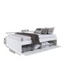 Kit Quarto Cama Queen com 2 Mesas de Cabeceira Branco Osaka Shop Jm - 3
