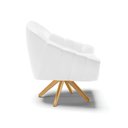 Ver imagem 4 de Kit 02 Poltronas Giratória Giovana Corano Branco Base Madeira MA30 - D’Rossi