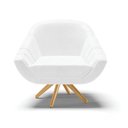 Ver imagem 3 de Kit 02 Poltronas Giratória Giovana Corano Branco Base Madeira MA30 - D’Rossi
