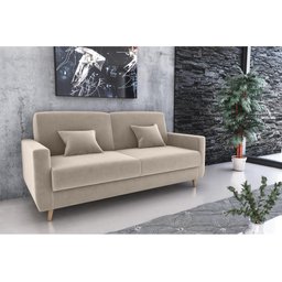 Sofá Cama Emília 2 Lugares 190cm Suede Bege Matrix - 2