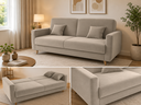 Ver imagem 3 de Sofá Cama Emília 2 Lugares 190cm Suede Bege Matrix