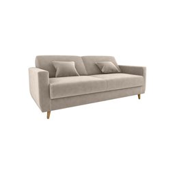 Sofá Cama Emília 2 Lugares 190cm Suede Bege Matrix - 3