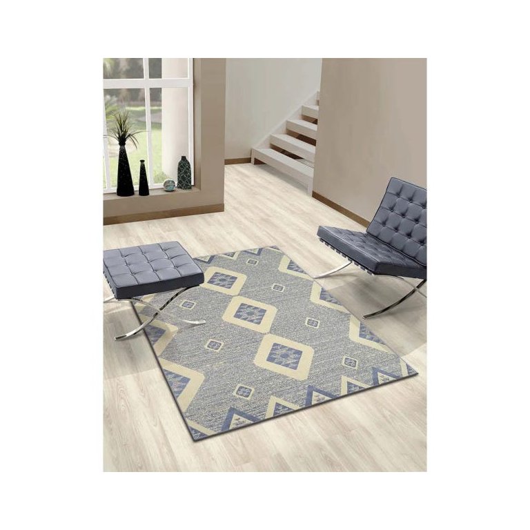 Tapete para Sala Supreme Lyre 03-28 Azul Claro 1,00x1,50M - Kriar Tapetes