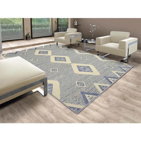 Tapete para Sala Supreme Lyre 03-28 Azul Claro 2,00x3,00M - Kriar Tapetes