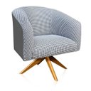 Ver imagem 2 de Kit 2 Poltrona Giratória Stella Linho A72 com Corino Base Madeira - D'Rossi - Grafite