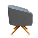 Ver imagem 4 de Kit 2 Poltrona Giratória Stella Linho A72 com Corino Base Madeira - D'Rossi - Grafite