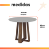 Conjunto de Mesa Sala de Jantar Athenas Redonda 4 Cadeiras Dakar Cedro / Off White / Bege Dobue - 3
