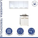 Ver imagem 2 de Lavanderia Modulada 2 Armários Aéreo 1 Balcão Teresópolis - Kaiki Móveis Branco