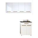 Ver imagem 1 de Lavanderia Modulada 2 Armários Aéreo 1 Balcão Teresópolis - Kaiki Móveis Branco