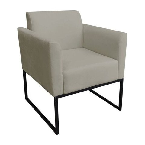 Poltrona Marisa Suede Base Metálica Preto D’Rossi - Marrom Rato