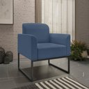 Ver imagem 2 de Poltrona Marisa Suede Base Metálica Preto D’Rossi - Azul Marinho