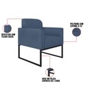 Ver imagem 5 de Poltrona Marisa Suede Base Metálica Preto D’Rossi - Azul Marinho