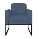Ver imagem 3 de Poltrona Marisa Suede Base Metálica Preto D’Rossi - Azul Marinho