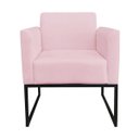 Ver imagem 2 de Poltrona Marisa Suede Base Metálica Preto D’Rossi - Rosa Bebê