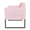 Ver imagem 3 de Poltrona Marisa Suede Base Metálica Preto D’Rossi - Rosa Bebê