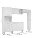 Ver imagem 3 de Conjunto Cozinha Modulada Completa 5 Peças e Balcão para Pia sem Tampo 118cm Iris Branco