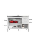 Ver mais imagens de Conjunto Cozinha Modulada Completa 5 Peças e Balcão para Pia sem Tampo 118cm Iris Branco