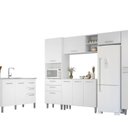 Ver imagem 2 de Conjunto Cozinha Modulada Completa 5 Peças e Balcão para Pia sem Tampo 118cm Iris Branco