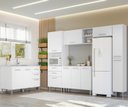 Ver imagem 1 de Conjunto Cozinha Modulada Completa 5 Peças e Balcão para Pia sem Tampo 118cm Iris Branco