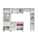 Ver imagem 5 de Conjunto Cozinha Modulada Completa 5 Peças e Balcão para Pia sem Tampo 118cm Iris Branco