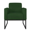 Ver imagem 3 de Poltrona Marisa Suede Base Metálica Preto D’Rossi - Verde