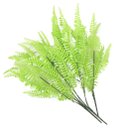 Ver imagem 1 de Kit 6 Ramos Decoração Arranjo Samambaia Planta Artificial Plástico Verde 5 Galhos Cada 43cm