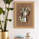 Ver imagem 1 de Quadro Decorativo Cozinha Bule Flores de Baunilha 33x24cm:moldura Branca
