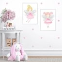 Ver imagem 1 de Kit 2 Quadros Quarto Infantil Menina - Fadinhas 33x24cm:madeira Branca